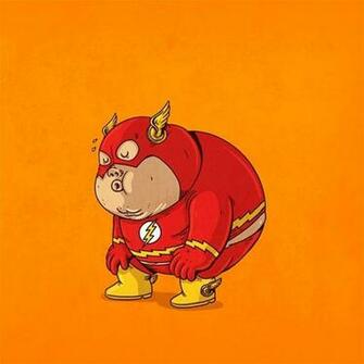 Flash Fat Superhero Dc Comics Cartoon Wallpaper