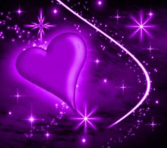 Purple Heart With Plasma Stars Background Image