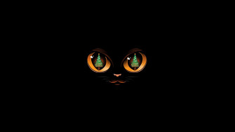 Black Cat Christmas Tree 4k Wallpaper iPhone HD Phone 6190h