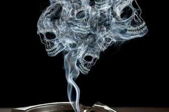 Smoke Skulls Ashtray Burning Cigarette HD Wallpaper