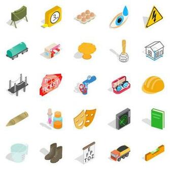 Formation Icons Set Isometric Of Vector