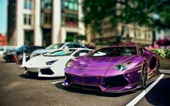 Purple Tron Lamborghini Aventador Wallpaper