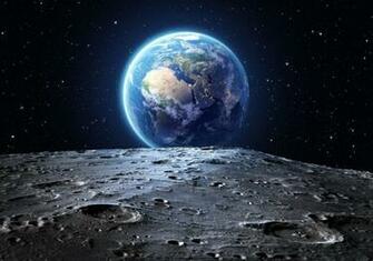 Tierra Vista Luna Espacio Naturaleza Wallpaper