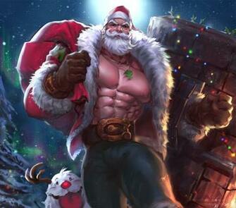 Santa Braum Lol Wallpaper