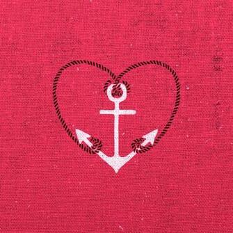 Fuschia Pink Vintage White Anchor Girly Love Heart Art Print By