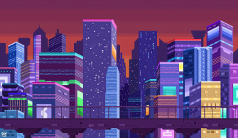 Buildings Pixel Art Cityscape 4k Wallpaper Resolution HD