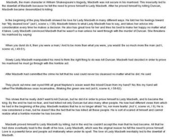 Essay Help Macbeth
