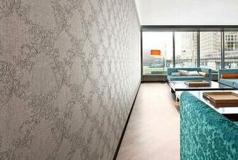 Carnegie Xorel Silhouette Embroider Wallcovering Design Wall