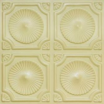 Whirligigs Faux Tin Ceiling Tile Glue Up X24 Cream