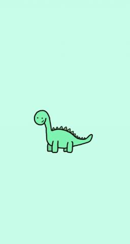 Kawaii Aesthetic Dinosaur Cute Simple Wallpaper