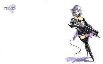Cute Anime Girl Mecha Riffle HD Wallpaper Desktop Pc Background