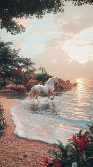 White Horse Wallpaper