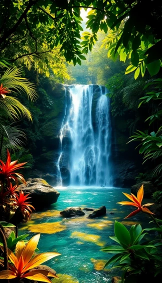 Rainforest Waterfall Wallpaper