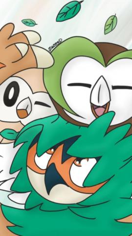 Rowlet Dartrix And Decidueye Wallpaper By Memmas
