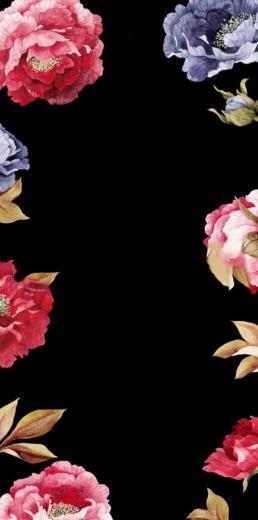 Real Dark Floral iPhone Wallpaper Top