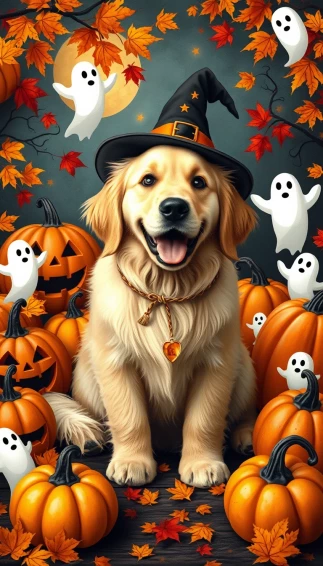 Golden Retriever Wallpaper Halloween