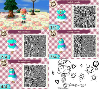 Acnl Qr Faded Clouds Dress By Staticcoffee
