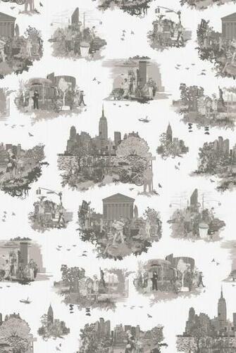 New York Toile Wallpaper