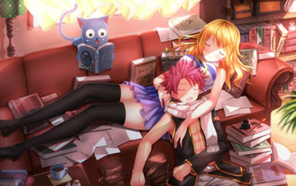 Natsu Lucy Happy Sleeping HD Wallpaper