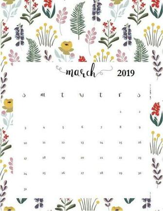 Floral March Wall Calendar