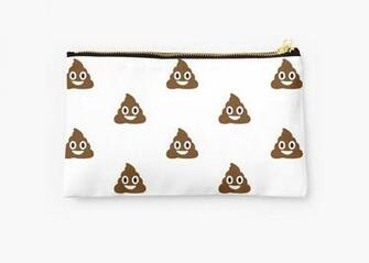 Poop Emoji Sketch Print Studio Pouches By Adri