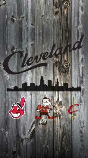 Cleveland Script And Skyline iPhone Background Indians