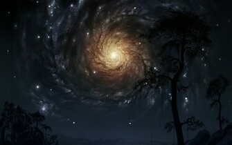 Spiraling Black Hole In The Sky Wallpaper
