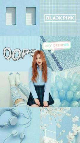 Kpop Wallpaper Rose Blackpink Light Blue Aesthetic Tiles