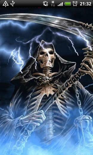 Blue Fire Grim Reaper Live Wallpaper For Your Android
