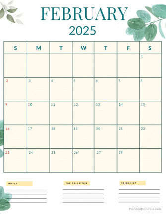 February Calendar Wallpaper