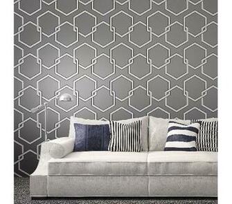 Room Decorations Honeycomb Gray Designer Removable Dorm Wallpaper