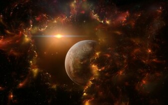 Hard Core Planet Space Red HD Desktop Wallpaper