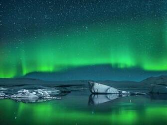 Iceland Blue Lagoon Northern Lights HD Wallpaper Background Image