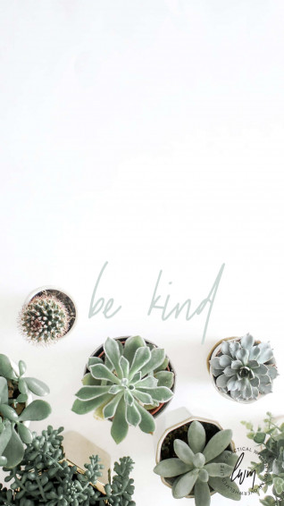 Succulent iPhone Be Kind Wallpaper
