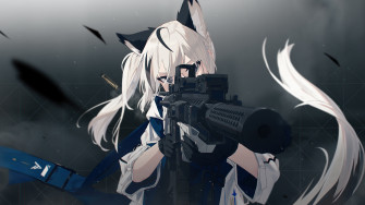 Anime Girl Rifle Gun Point Wallpaper 4k 7750g