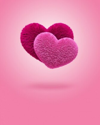 Cute Fluffy Hearts On Pink Background Elsoar