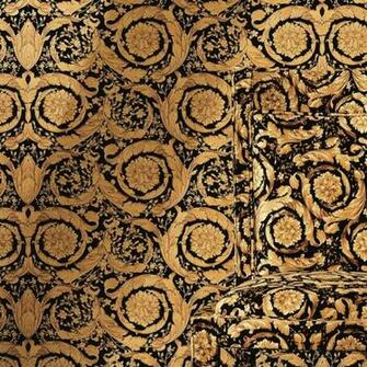 Versace Home Barocco Flowers Black Gold Luxury 70cm Wallpaper By