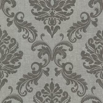 Sebastion Grey Damask Wallpaper Contemporary By