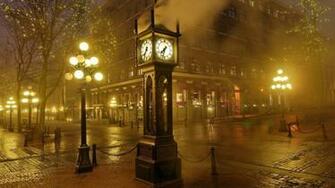 Wallpaper Watch Style Big Ben Burning Torches Rainy Weather