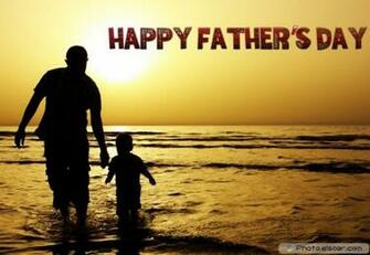 Happy Father S Day Son With Dad At Sunset