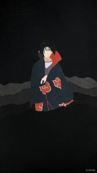 Itachi Minimalist Phone Wallpaper By Kokeen