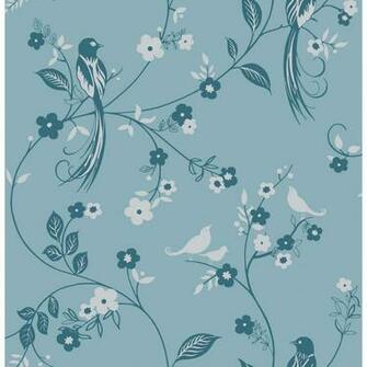 Wilko Bird Wallpaper Teal