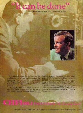 Advertisement Featuring Ted Rogers Sr Background And