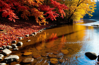 Autumn Stream Wallpaper