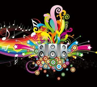 Musical Notes Colorful Music Rainbow Stereo System