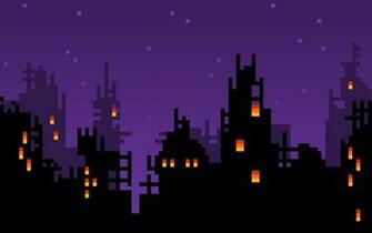 8bit Skyline Wallpaper Wallpoper
