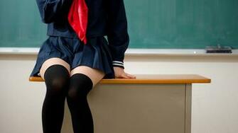 Schoolgirl Legs Wallpaper