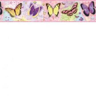 Pink Bff Butterflies Wallpaper Border Baby Nursery Kids