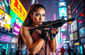 Girl With Gun Wallpaper