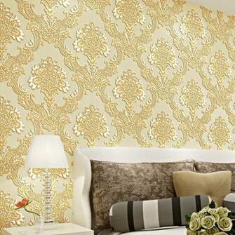 Hot Selling Modern 3d Damask Non Woven Wallpaper Decor For Living